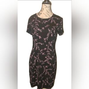 Vintage Spice Clothing Floral Shift Dress Black/Rose Sz Large